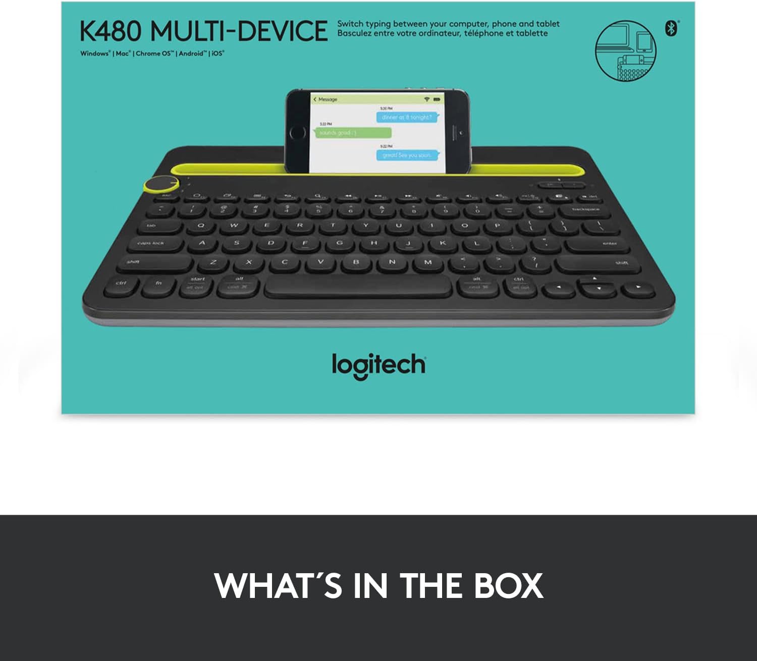  Logitech K480 Wireless Multi-Device Keyboard